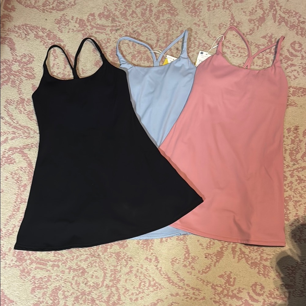 Girls athletic dresses - Black, Blue, and Pink